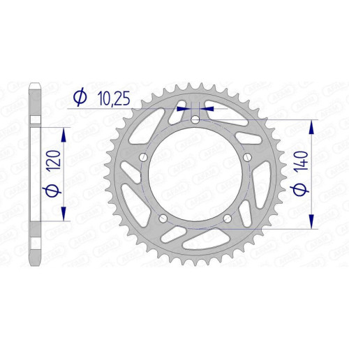 Corona AFAM aluminio ultraligera 15605K - Paso 520