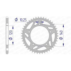 Corona AFAM aluminio ultraligera 15605K - Paso 520