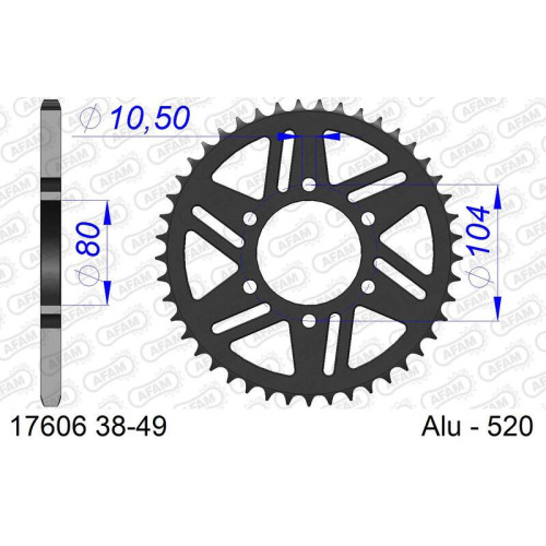 Corona AFAM aluminio 17606K - Paso 520
