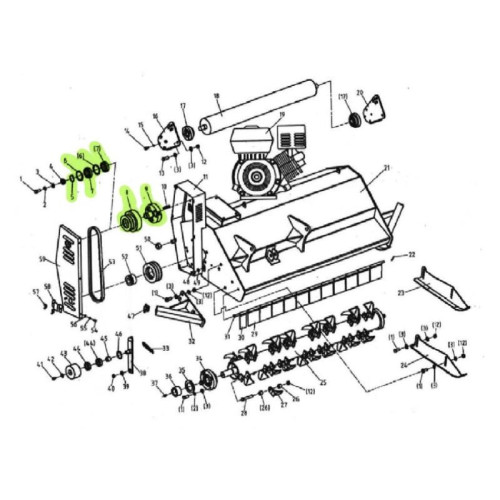 Recambio para cortacésped ART SLH-120 - Rueda de la correa - ( pcs Nº5 / 6 / 7 / 8 / 9)