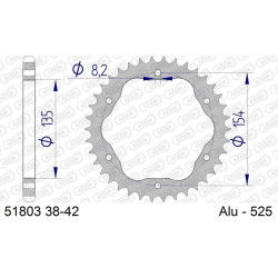 Corona AFAM aluminio 51803K - Paso 525