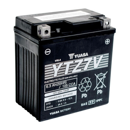 Batería YUASA Sin mantenimiento activada de fábrica - YTZ7V FA