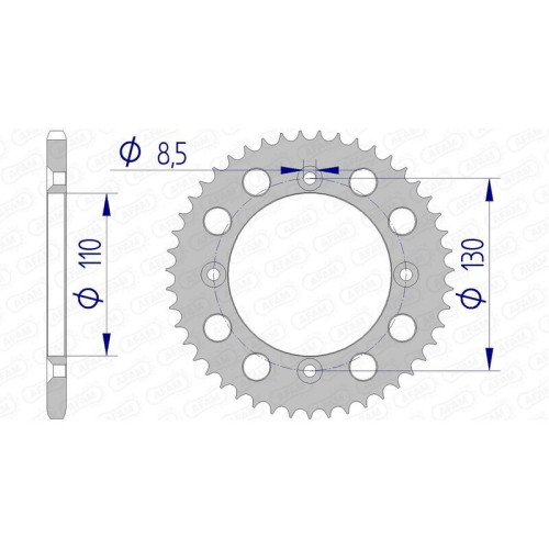 Corona AFAM aluminio ultraligera 11104 - Paso 420