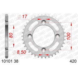 Corona AFAM aluminio 10101 - Paso 420