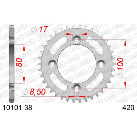 Corona AFAM aluminio 10101 - Paso 420