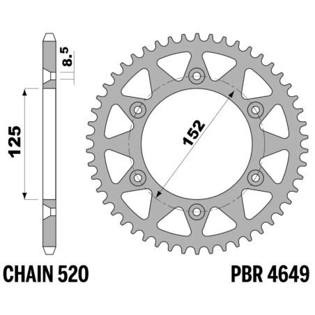 Corona PBR acero C45 estándar 4649 - Paso 520