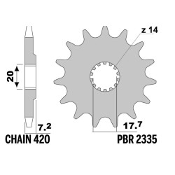 Piñón PBR acero estándar 2335- 420