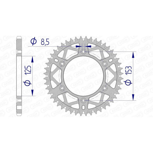 Corona AFAM aluminio 11212K - Paso 520