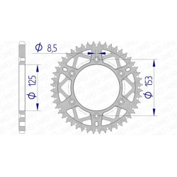Corona AFAM aluminio 11212K - Paso 520