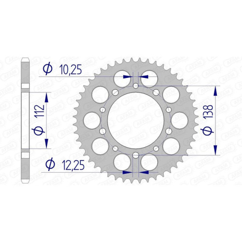 Corona AFAM aluminio 11509K - Paso 520
