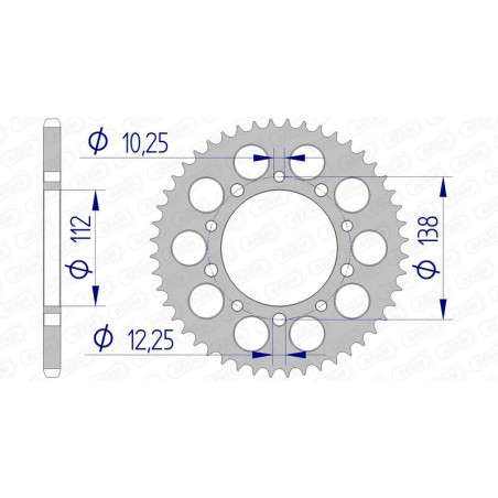 Corona AFAM aluminio 11509K - Paso 520