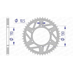 Corona AFAM aluminio 13814K - Paso 520
