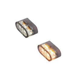 Intermitente/luz de posición LED HIGHSIDER pro Little Star-MX Pro Module 2in1 - cristal ahumado - homologado E - Pareja