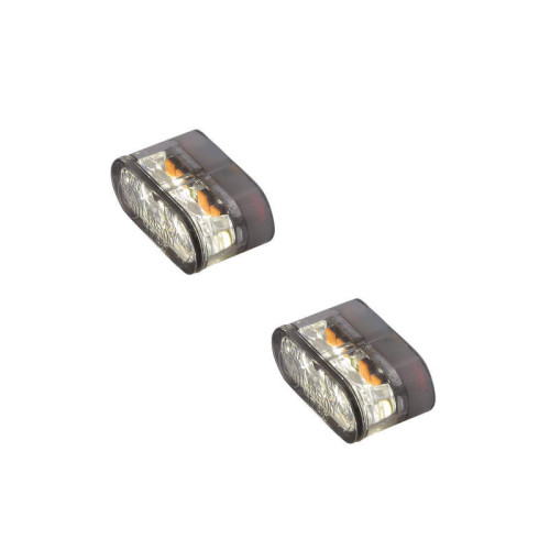 Intermitente/luz de posición LED HIGHSIDER pro Little Star-MX Pro Module 2in1 - cristal ahumado - homologado E - Pareja
