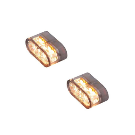 Intermitente/luz de posición LED HIGHSIDER pro Little Star-MX Pro Module 2in1 - cristal ahumado - homologado E - Pareja
