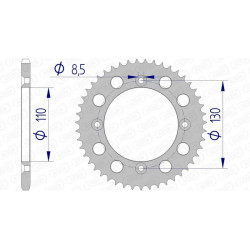 Corona AFAM aluminio ultraligera 11104 - Paso 420
