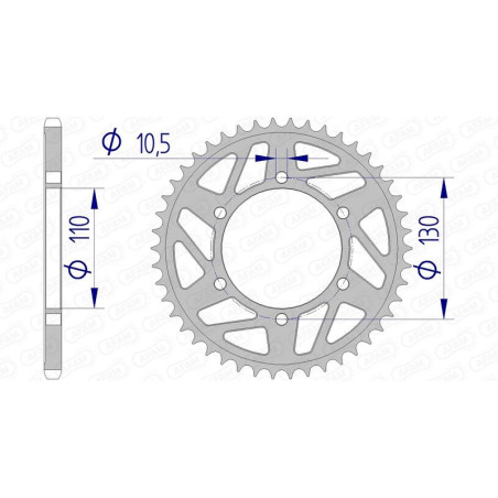 Corona AFAM aluminio 13814K - Paso 520