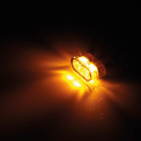 Piloto trasero/intermitente LED HIGHSIDER pro Little Star-MX Pro Module 3in1 - cristal ahumado - homologado E - Pareja