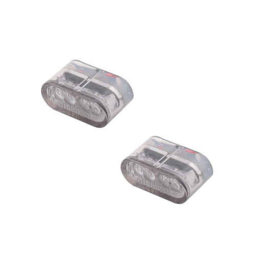 Piloto trasero/intermitente LED HIGHSIDER pro Little Star-MX Pro Module 3in1 - cristal ahumado - homologado E - Pareja