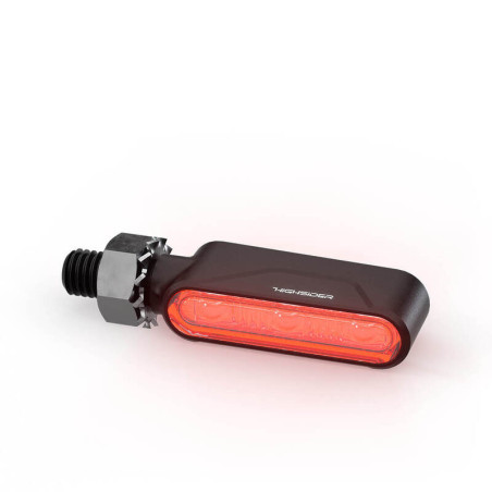 Intermitentes + luz trasera y de freno HIGHSIDER pro Ventura-Trek para extremo de manillar 3en1 – negro mate – pareja