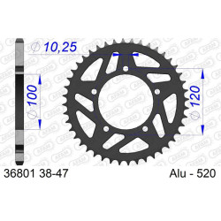 Corona AFAM aluminio ultraligera 36801K - Paso 520