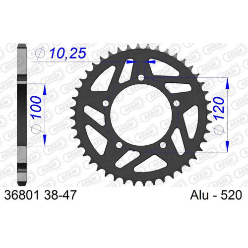 Corona AFAM aluminio ultraligera 36801K - Paso 520