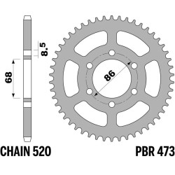 Corona PBR acero C45 estándar 473 - 520