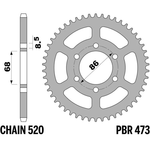 Corona PBR acero C45 estándar 473 - 520