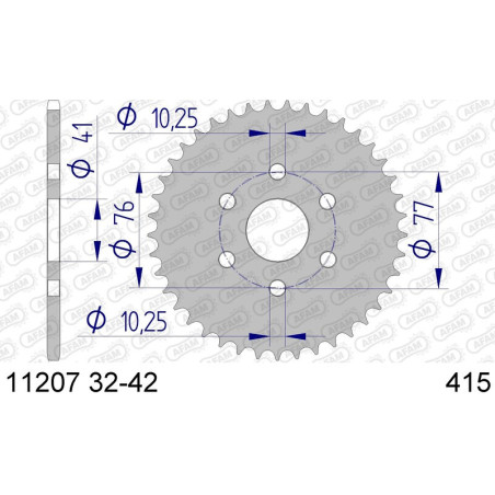 Corona AFAM aluminio 11207K - Paso 415