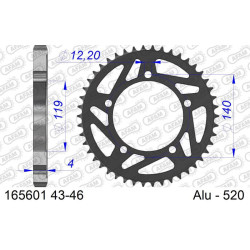 Corona AFAM aluminio 165601K - Paso 520