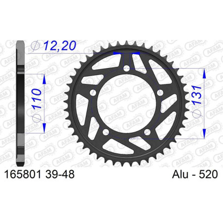 Corona AFAM aluminio 165801K - Paso 520