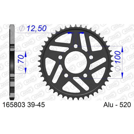 Corona AFAM aluminio 165803K - Paso 520