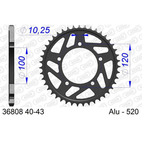 Corona AFAM aluminio 36808K - Paso 520