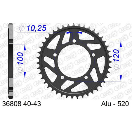 Corona AFAM aluminio 36808K - Paso 520