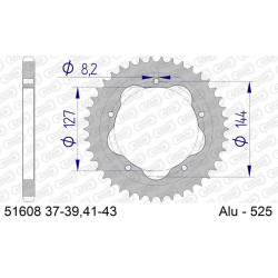 Corona AFAM aluminio 51608K - Paso 525