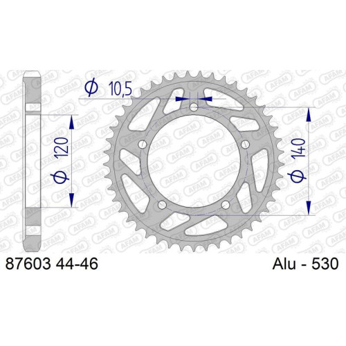 Corona AFAM aluminio 87603K - Paso 530