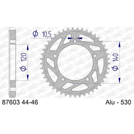 Corona AFAM aluminio 87603K - Paso 530