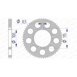 Corona AFAM aluminio 93117K - Paso 428