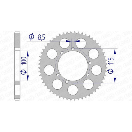 Corona AFAM aluminio 93117K - Paso 428
