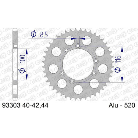 Corona AFAM aluminio 93303K - Paso 520