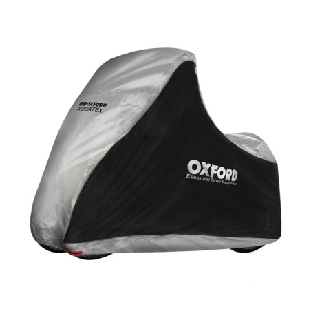 Funda de moto para exterior OXFORD Aquatex - Maxi Scooter 3 ruedas - Negro / Plata - Universal