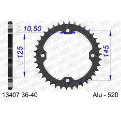 Corona AFAM aluminio 13407K - Paso 520