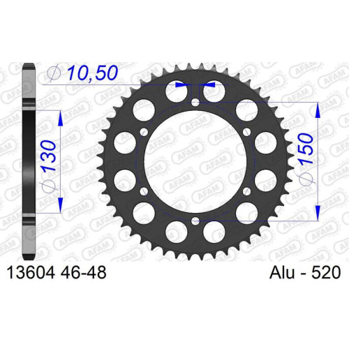 Corona AFAM aluminio 13500K - Paso 520