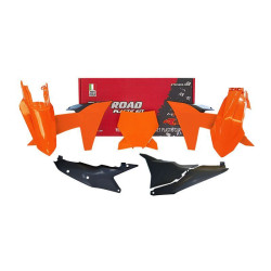 Kit de plástica RACETECH (6 pcs ) - Naranja / Negro
