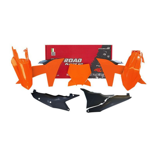 Kit de plástica RACETECH (6 pcs ) - Naranja / Negro