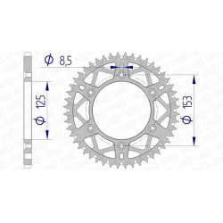 Corona AFAM aluminio ultraligera 11212 - Paso 520