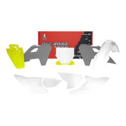 Kit de plástica RACETECH (7 pcs) - Blanco / Gris