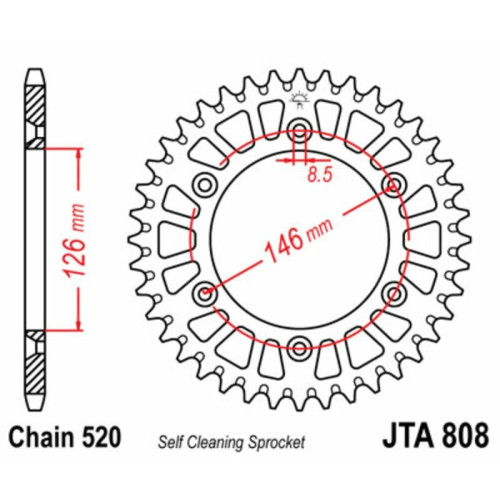 Kit de cadena JT 520HDS 13/50 Standard - corona Standard