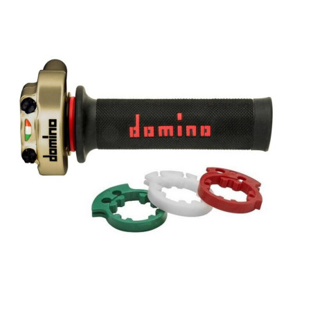 Acelerador DOMINO XM2 dorado con puños