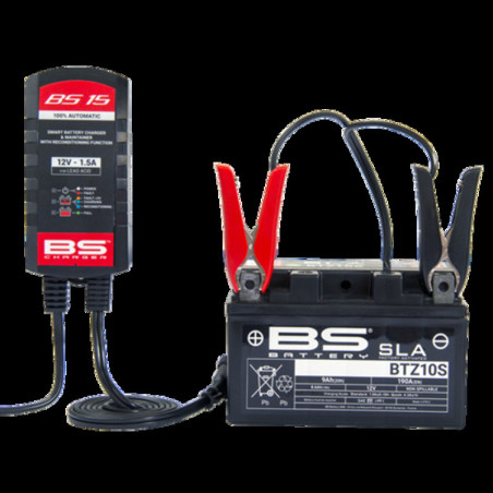 Cargador / mantenedor de baterías inteligente BS BATTERY BS15 con función de reacondicionamiento - 12V 1,5A